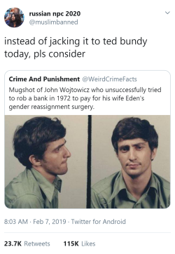 itsanidiom: benjamingecko:  whyyoustabbedme:   We stan!!!!    chaotic good    There’s a happy ending to, because the robbery was unsuccessful, the couple ended up getting the money Eden needed from a movie inspired by em! Also John only had to serve