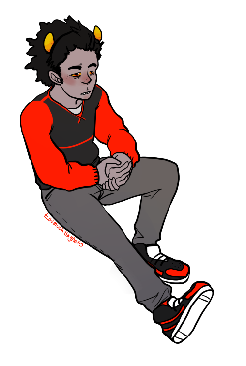 At first i just wanted to draw a cool older karkat for spookyscarygummydicks birthday, but then he l