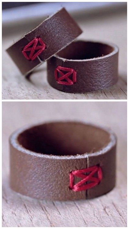 DIY Leather Ring Tutorial from Instructables’ User inspiretomake.This is an easy 3 step DIY Leather 