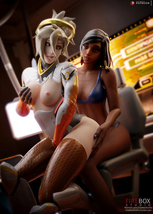 fireboxstudio: My Patreon Pharamercy double commission, (sorry forgot to change the wording xD, Upd