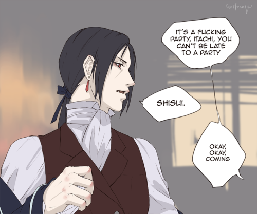 surfacage:  in which itachi and shisui go to a halloween partywhy does anyone let shisui out of the house honestlynext