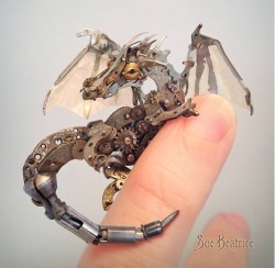 hobbitsville56:  # Sue Beatrice # # Steampunk tiny sculpture made from watch parts #