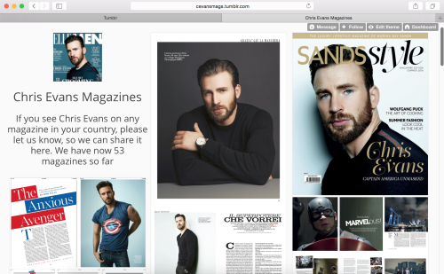 luvinchris:Chris Evans Magazines is finally up and running with 53 magazine with download links (x)T