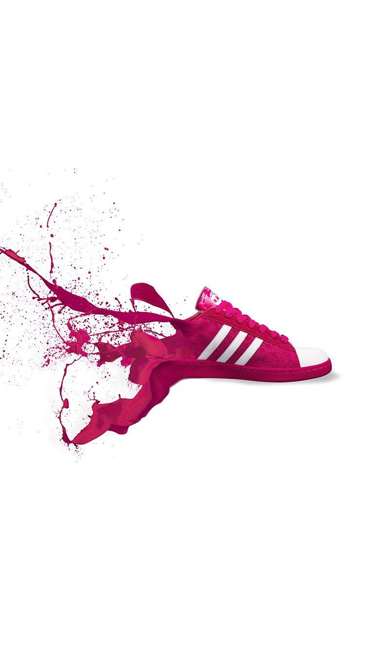 Wallpaper Iphone Adidas Red Shoes Sneakers Logo Art Splash