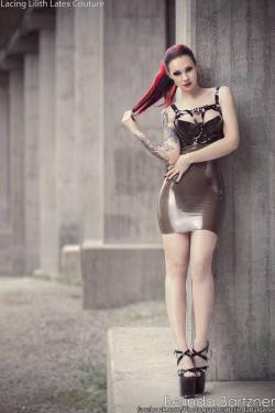 loveloveheels:  Model: StarfuckedPhotographer: Belinda BartznerLatex: Lacing Lilith Latex Couture