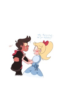 starcoanonymous:  fullysketch:  For a good friend who wanted Badboy!Marco and Princess!Star dancing. So, this is my headcanon where she tries to teach him how to dance since in this universe, he can’t ballroom dance. Her being the perfect princess she