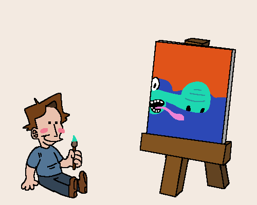 groppy:jerma paints a dick and tries to pass it off as a crocodile. more at 10