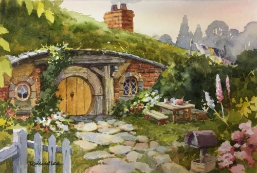 tolkienillustrations:Hobbit House by Roland Lee
