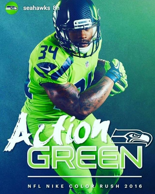 the-football-chick:Seahawks bringing you all green everything on Thursday Night Football #colorrush