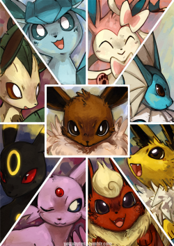  bubblebeams:  Eeveelutions by ~Zayger  