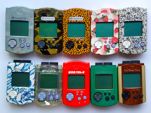 ssjrodimus: 10x Rare Sega Dreamcast VMUs [JPN] - Sega Marble, Camouflage, Leopard, Strawberry, Numbe