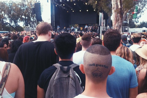 idgaf head tattoo / fidlar at beach goth 2015. photos by me.