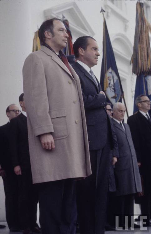 Prime Minister Pierre Trudeau with President Richard Nixon(John Olson. 1969)