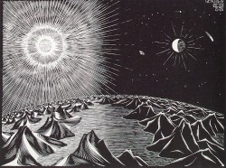 magictransistor:  M. C. Escher, Days of Creation