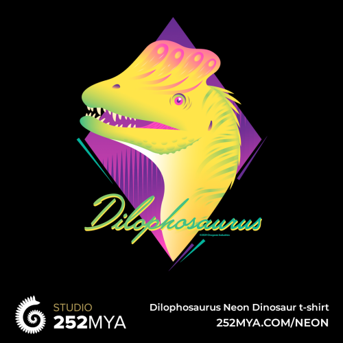 Get Dilophosaurus, Lambeosaurus and Styracosaurus on this cool retro neon style t-shirts. Multiple s