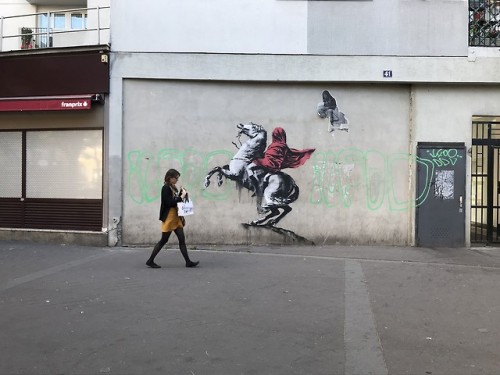 historyofartdaily - Banksy, Graffiti, June 2018, Paris, source