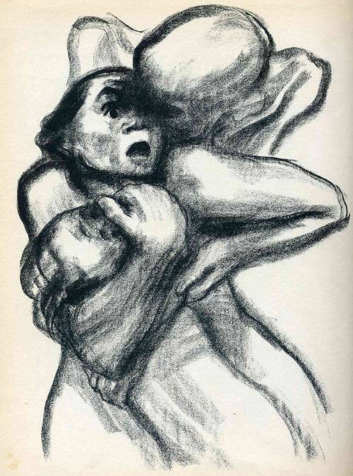 kathe-kollwitz:Death Seizing A Woman, 1934, Kathe Kollwitz