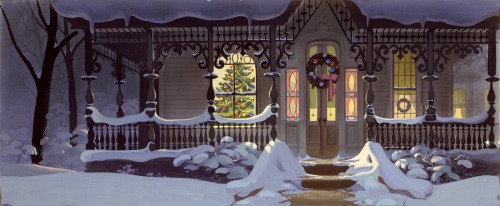 Lady And The Tramp (1955) | Color Key By Eyvind Earle And Background Painting By Claude Coats (x)
