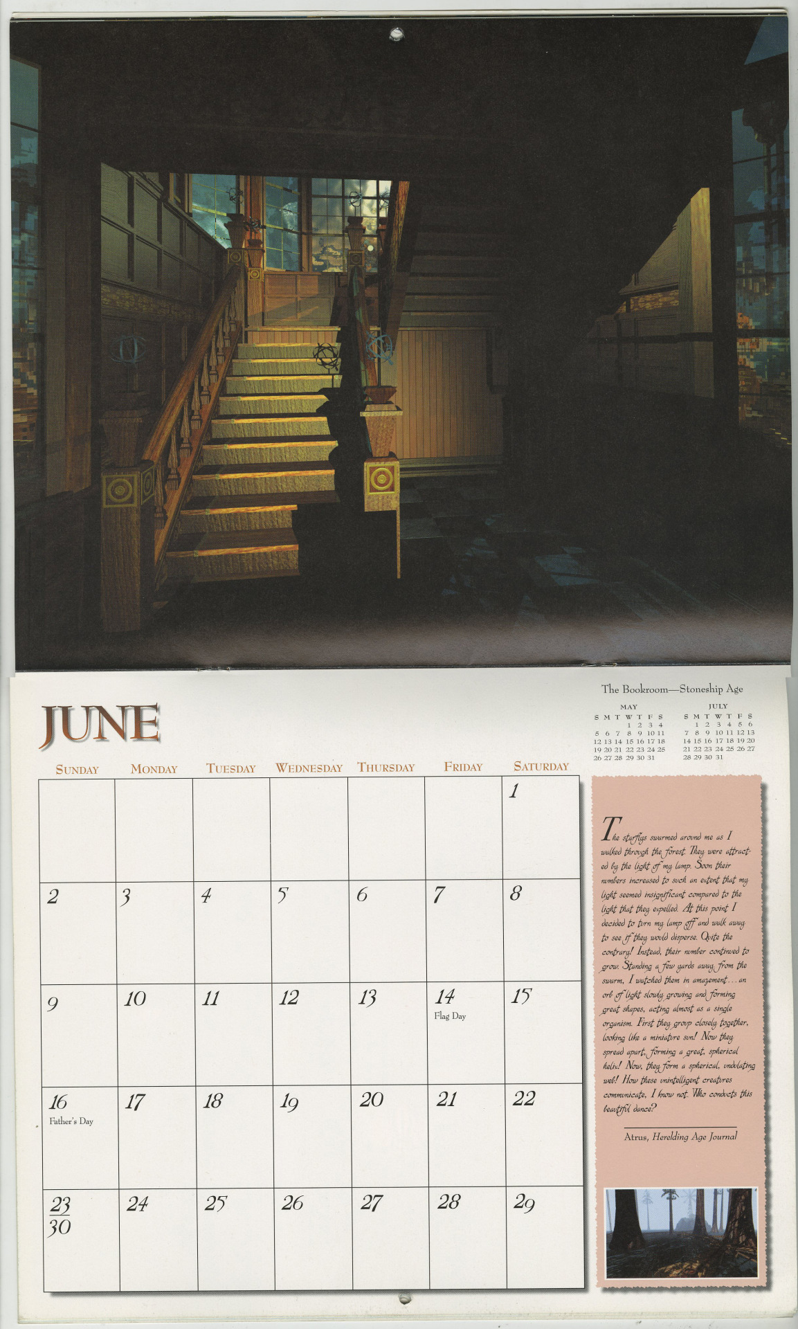 twitch-eaglehart:  The 1996 and 1997 Myst calendars each had very large and very