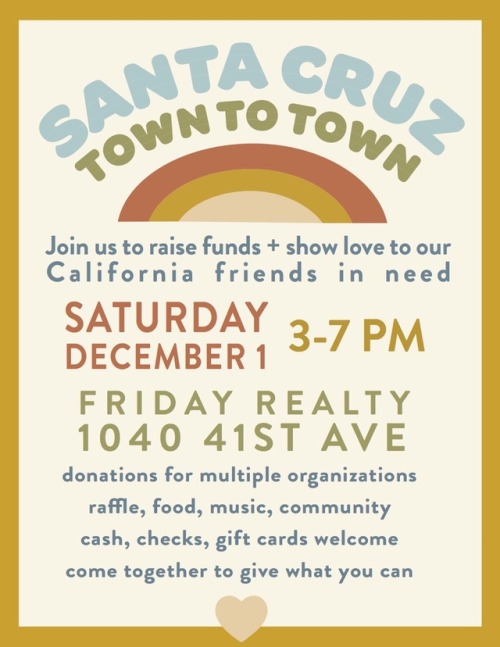 We are honored to be hosting Santa Cruz’s “Town to Town” fund raising event to assist folks impacted by the fires.
Thank you to everyone who’s signed up to assist, we live in a great town & we are stoked to hear Patrick Maguire will be playing some...