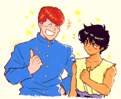 fluffberries: it’s DEM BOYS!!!! :’)  (my 1st time drawing kuwabara)