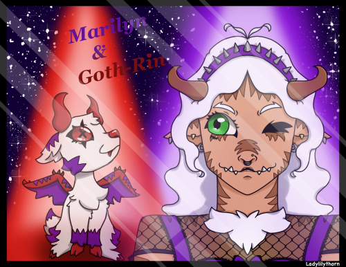 Marilyn The Guitarist Of The Yowl Cats, And Goth-Rin Her Palisman In An Old Poster Photo Together From