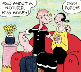 Popeye apparently has pink hair