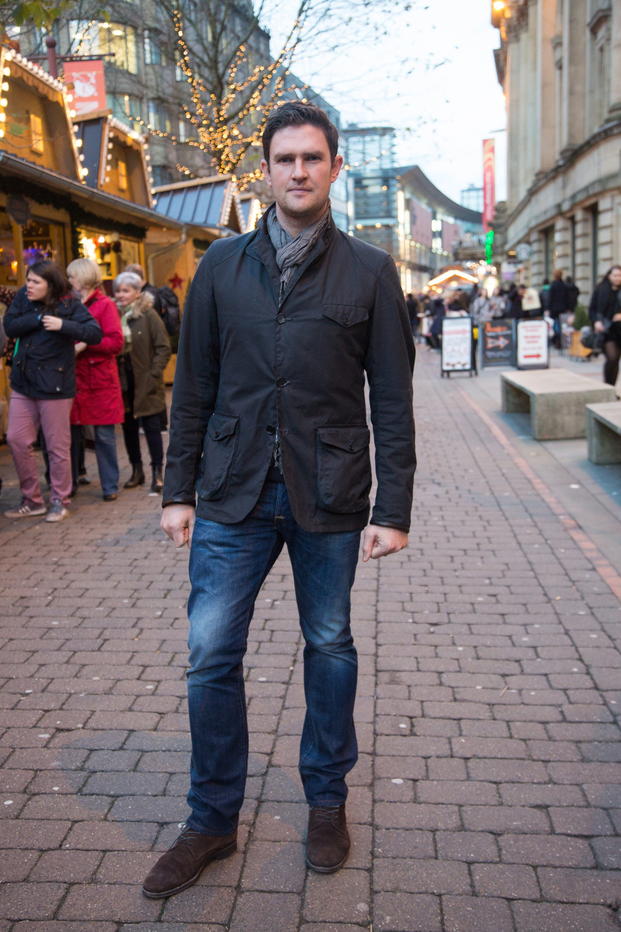 Barbour People — We saw Daniel wearing his navy Barbour Beacon...