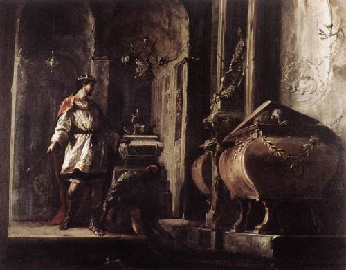 obnatus:Alexander the Great Before the Tomb of Achilles by Johann Heinrich Schönfeld