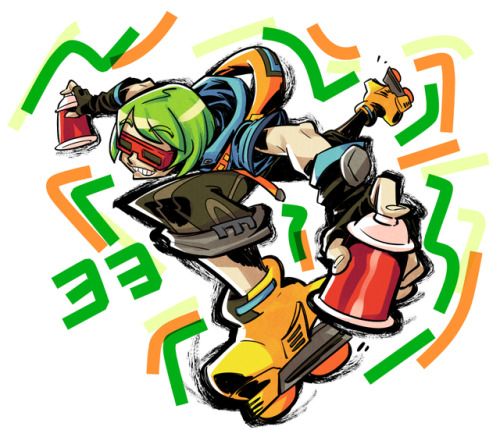 rafchu:Still working on those Jet Set Radio fanarts!Here are Bis, Cube, Yoyo and Boogie (ﾟДﾟ)r鹵~<巛巛巛 ;9