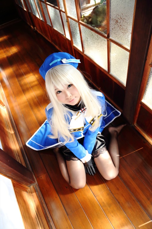 Japanese cosplayer Itsuki Akira dressed as Atago from Kantai Collection.