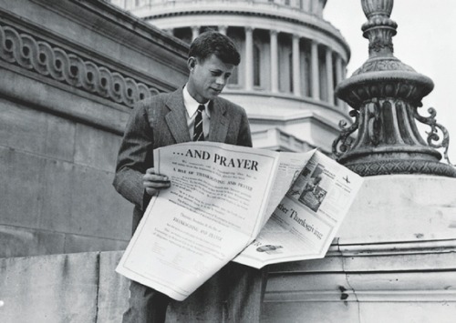 thosekennedys:Congressman-elect John F. Kennedy of Massachusetts looks through the Washington, D.C.,