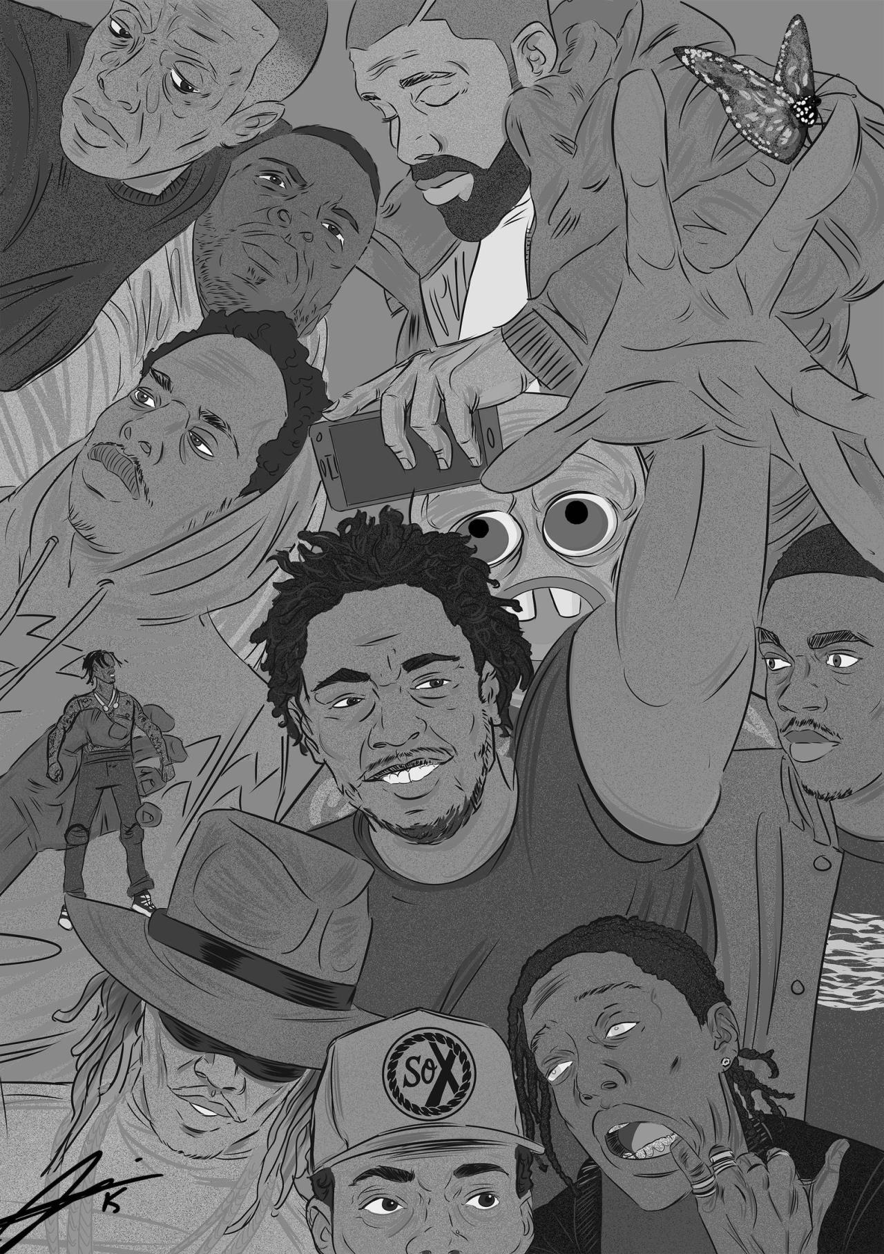 loupdenostalgie:  2016 in Hip-Hop dope art by Reddit user r/coverupmotel 