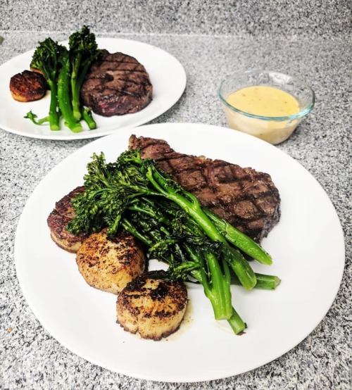 Steak Friday is seriously the best day of the week. We added pan seared scallops to make the perfect