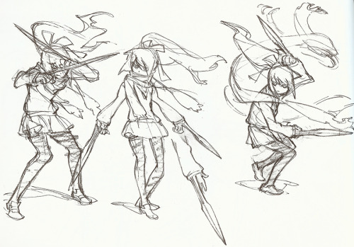 h0saki:  Some really awesome Ryuko and Kamui Senketsu designs from The Art of KlK Vol 1. Art by You Yoshinari, Sushio, Akira Amemiya and Shigeto Koyama.  babe~ <3 <3 <3