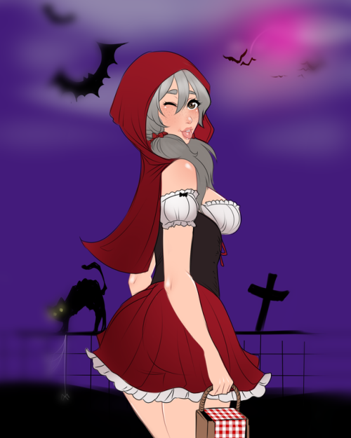 Halloween Red Riding Hood Kim :3!Hi-Res   Nude versions in Patreon.    You can vote for this girl for the next lewd drawing! http://www.strawpoll.me/14270949  