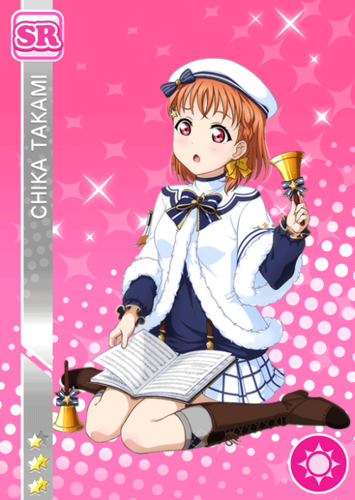 New “Christmas Part 2″ cards added to JP Aqours scoutingTakami Chika Smile SR “おそろい千歌うさぎ”Tsushima Yo