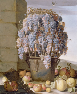 Renaissance-Art: Luca Forte C. 1630 Still Life With Grapes 