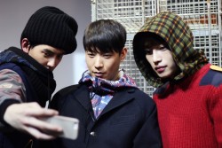 fyjominho:  Jo Minho - Ji Hwa Seop - Kim Jae Young at Beyond Closet FW14 Show photo by mindealre@naver 