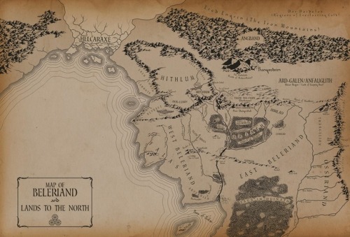 tolkienillustrations - Beleriand and Lands to the North