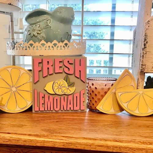 I just finished this fun fresh lemonade set for a client. It would look great on a tiered tray as we