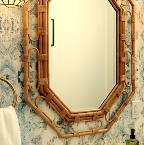 Powder Room BathroomAn Illustration Of A Mid-sized Beach-style Powder Room Design With A Medium Tone