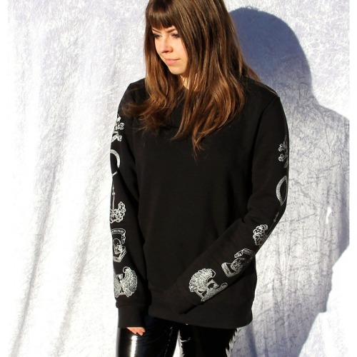 Memento mori silver print sweatshirts are up with 15% off until Feb 9th:www.tejajamilla.com/