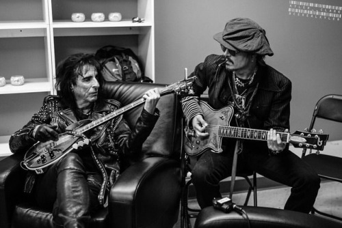 Another shot of #AliceCooper and #JohnnyDepp backstage at the Imperial Ball 2018 for @iduesenberg&rs