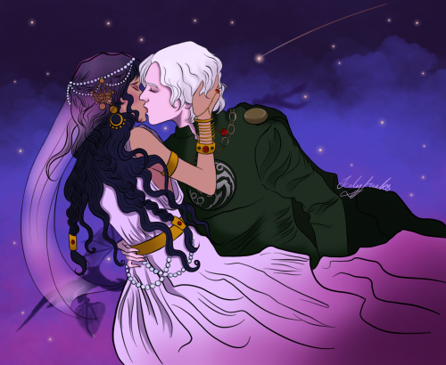 The First Art I Ever Did Of Aegon And My OC From Burning Jasmine (in Celebration Of It Hitting 2k Kudos).