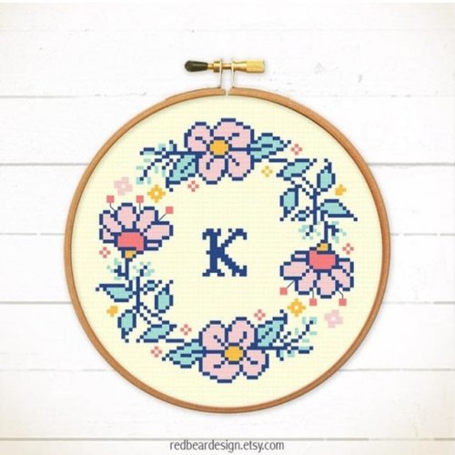 If you interest to make an easy and cute cross stitch initial for anyone be! this one is not too hig