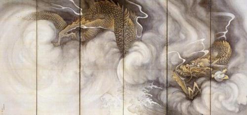 infernalseason:“Dragon in the Clouds” (1774) by Maruyama Ōkyo (円山 応挙) 1733 - 1795. Photos of the two