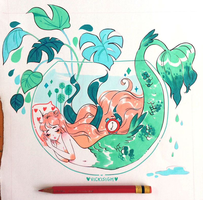 vickisigh:  week 3 of mermay! &lt;3   Twitter | Instagram | Patreon | Store