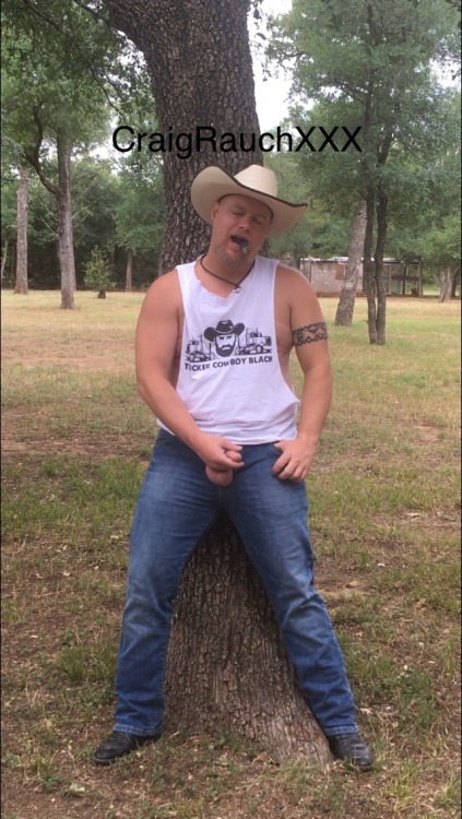 cwboytop: craigrauchxxx: Another cigar break at Bear Ranch during the Photo shoot for Trucker Cowboy