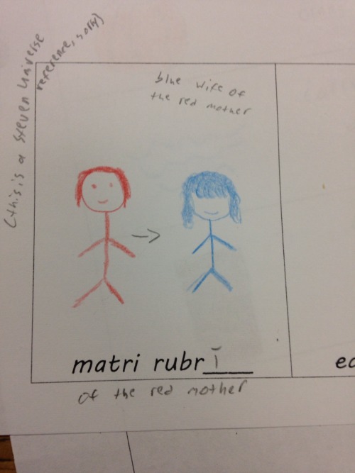 aggressivelypacifist:Ruby and Sapphire make an appearance in my Latin assignmentBene!“For a mo
